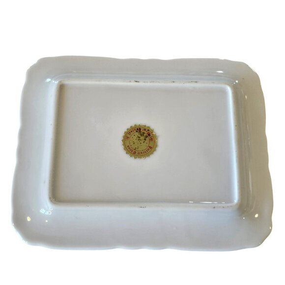 Vintage Gerlaw Christian Christian Display Plate Trinket Dish Gold Trim 6x7" - Picture 5 of 10